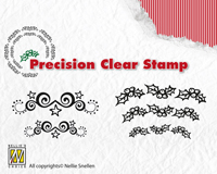 Nellie Snellen Christmas Precision Clear Stamps - Starswirls Holly Nellie Snellen Christmas Precision Clear Stamps - Starswirls Holly