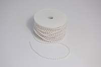 4mm x 25m Round Bead Trim WHITE