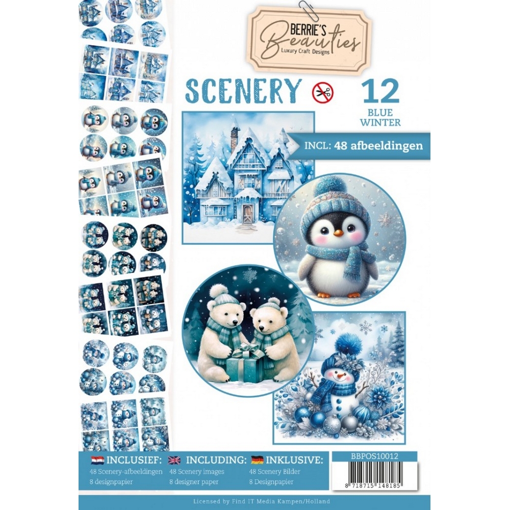 NEW Find It Media Push-Out Scenery 12 - Blue Winter