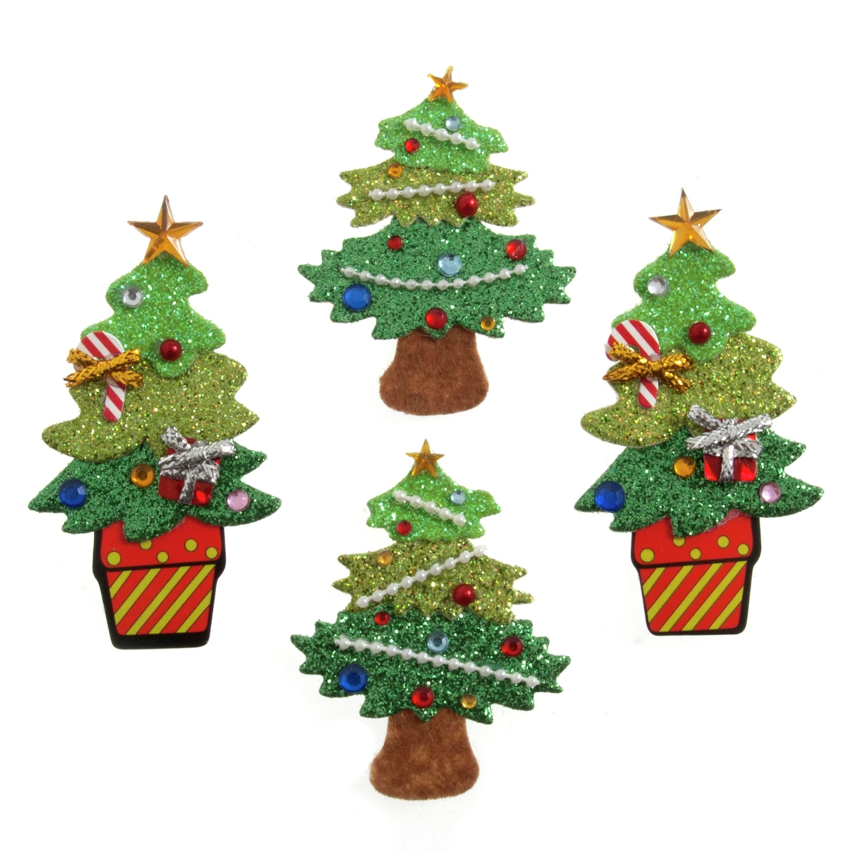 Glitter Christmas Trees 4pcs
