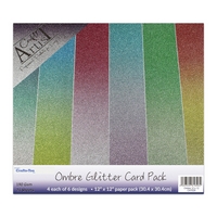 Craft Artist Ombre Glitter Card Pack 12