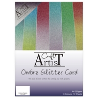 Craft Artist Ombre Glitter Card Pack A4 Craft Artist Ombre Glitter Card Pack A4