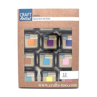 NEW Craft Artist Quick Dry Ink Pads Set of 12