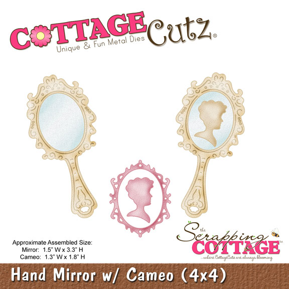 75% OFF  CottageCutz Dies - Hand Mirror w/ Cameo (4x4)