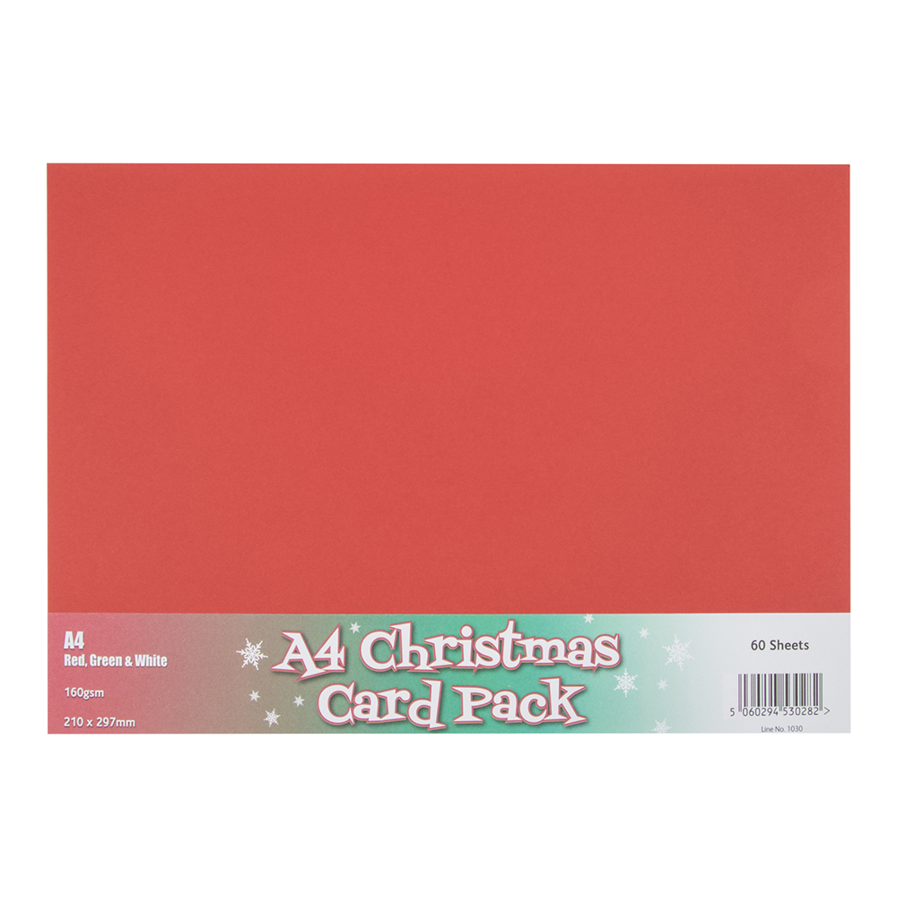 A4 Christmas Card Pack 60 Sheets 160gsm