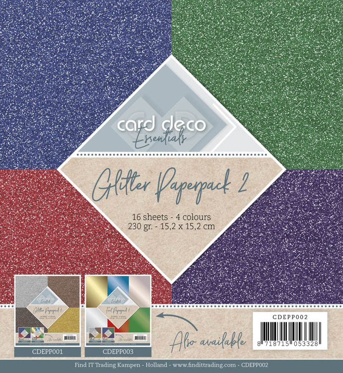 Card Deco Essentials Glitter Paperpack 2