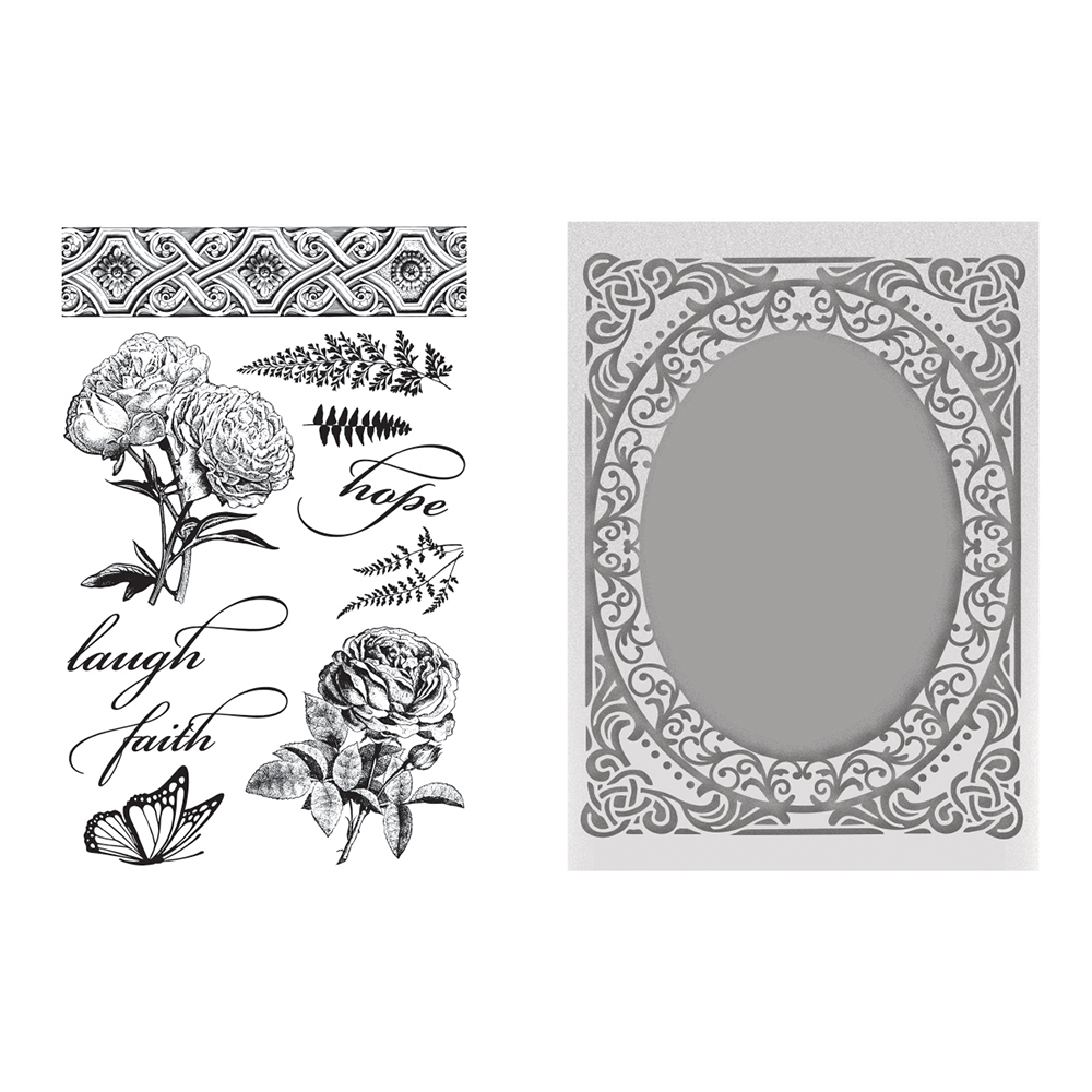 CLEARANCE 60% OFF C'est La Vie Collection Stamp & Emboss Set - Butterflies and Roses