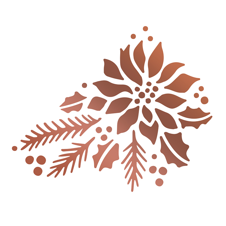 CLEARANCE 60% OFF Highland Christmas Collection Hotfoil Stamp - Poinsettia Corner (1pc)