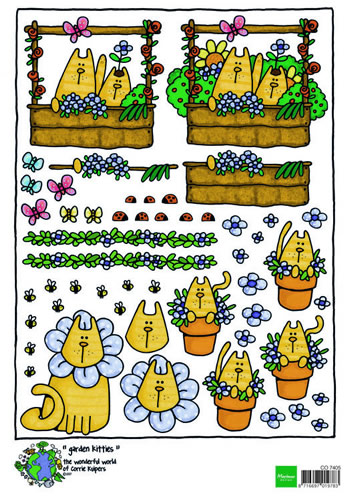 Marianne Design - 3D Paper - Garden Kitties (Pack of 10)