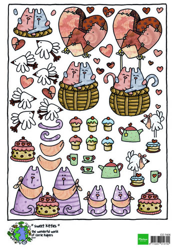 Marianne Design - 3D Paper - Sweet Kitties (Pack of 10)