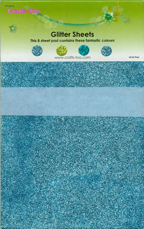 Crafts Too Glitter Sheets Pad - Blue / Green (8 sheets)