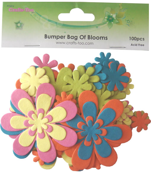 Crafts Too Bumper Bag of Blooms - Bright (100pcs)
