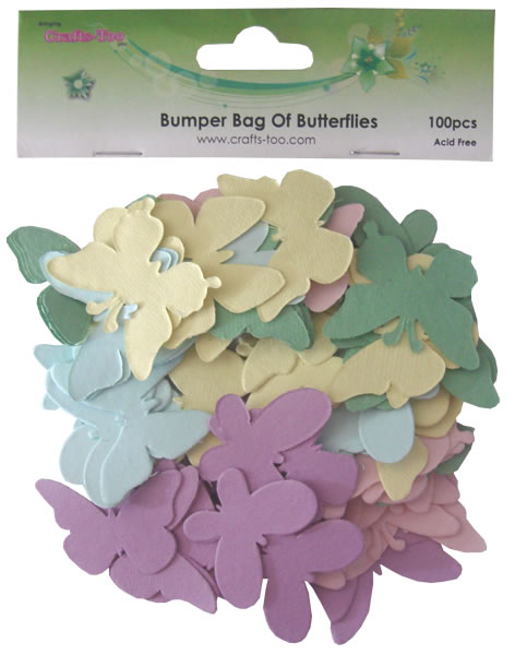 Crafts Too Bumper Bag of Butterflies - Pastel (100pcs)