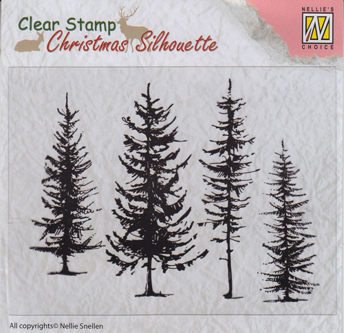 Nellie Snellen Clear Stamp Christmas Silhouette - Pine Trees