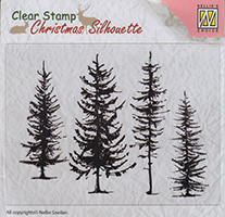 Nellie Snellen Clear Stamp Christmas Silhouette - Pine Trees