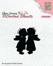 Nellie Snellen Clear Stamp Christmas Silhouette - Two Kissing Angels
