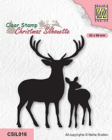 Nellie Snellen Clear Stamp Christmas Silhouette - Deer with Young