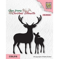 Nellie Snellen Clear Stamp Christmas Silhouette - Deer with Young