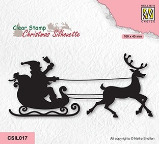 Nellie Snellen Clear Stamp Christmas Silhouette - Ho ho Santaclaus