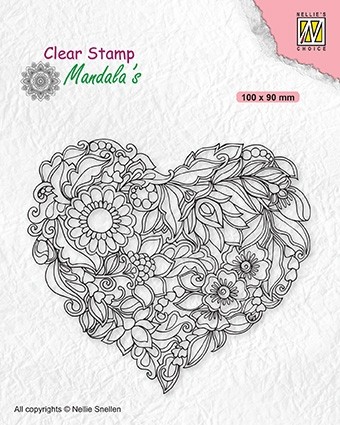 Nellie Snellen Clear Stamp Mandalas - Flower Heart 