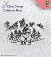 Nellie Snellen Clear Stamp Christmas Time - Winterlandscape with Deer