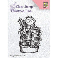 Nellie Snellen Clear Stamp Christmas Time - Snowman with Birdhouse