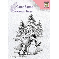 Nellie Snellen Clear Stamp Christmas Time - Snowman and Rabbit