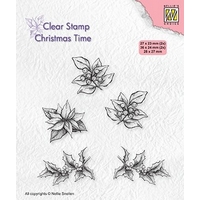 Nellie Snellen Clear Stamp Christmas Time - Poinsettia