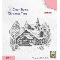 NEW Nellie Snellen Clear Stamp Christmas Time - Snowy Winter Scene