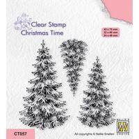 Nellie Snellen Clear Stamp Christmas Time - 3 Snowy Fir Trees