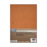 Craft Artist A4 Double Sided Glitter Card - Copper Craft Artist A4 Double Sided Glitter Card - Copper