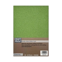 Craft Artist A4 Double Sided Glitter Card - Leaf Green Craft Artist A4 Double Sided Glitter Card - Leaf Green