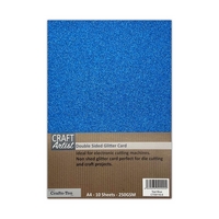 Craft Artist A4 Double Sided Glitter Card - Teal Blue Craft Artist A4 Double Sided Glitter Card - Teal Blue