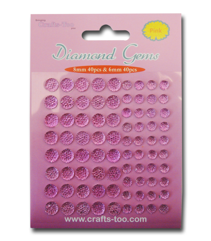 Crafts Too Diamond Gems - Pink 80pcs SPECIAL OFFER