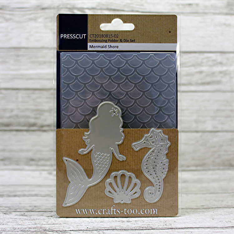 Presscut Embossing Folder & Die Set - Mermaid Shore