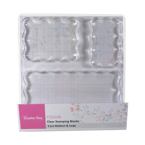 Crafts Too - set of 3 Clear Stamping Blocks Medium & Large