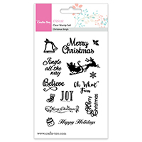 Crafts Too Clear Stamp Set - Christmas Sleigh (14pcs)
