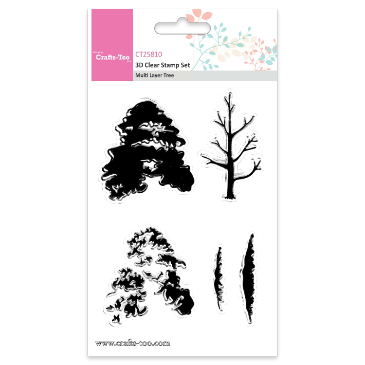 Crafts Too 3D Clear Stamp Set - Multi Layer Tree (5pcs)
