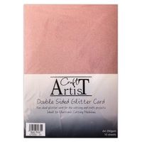 Craft Artist A4 Double Sided Glitter Card - Baby Pink