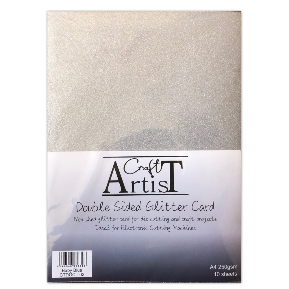 Craft Artist A4 Double Sided Glitter Card - Silver/Grey