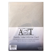 Craft Artist A4 Double Sided Glitter Card - Silver/Grey