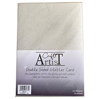 Craft Artist A4 Double Sided Glitter Card - Silver Craft Artist A4 Double Sided Glitter Card - Silver