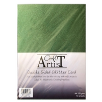 Craft Artist A4 Double Sided Glitter Card - Evergreen Craft Artist A4 Double Sided Glitter Card - Evergreen