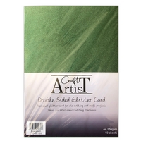 Craft Artist A4 Double Sided Glitter Card - Evergreen