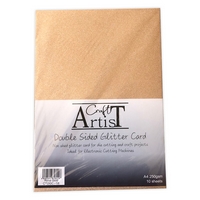 Craft Artist A4 Double Sided Glitter Card - Rose Gold Craft Artist A4 Double Sided Glitter Card - Rose Gold