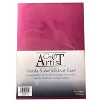 Craft Artist A4 Double Sided Glitter Card - Fuchsia Craft Artist A4 Double Sided Glitter Card - Fuchsia