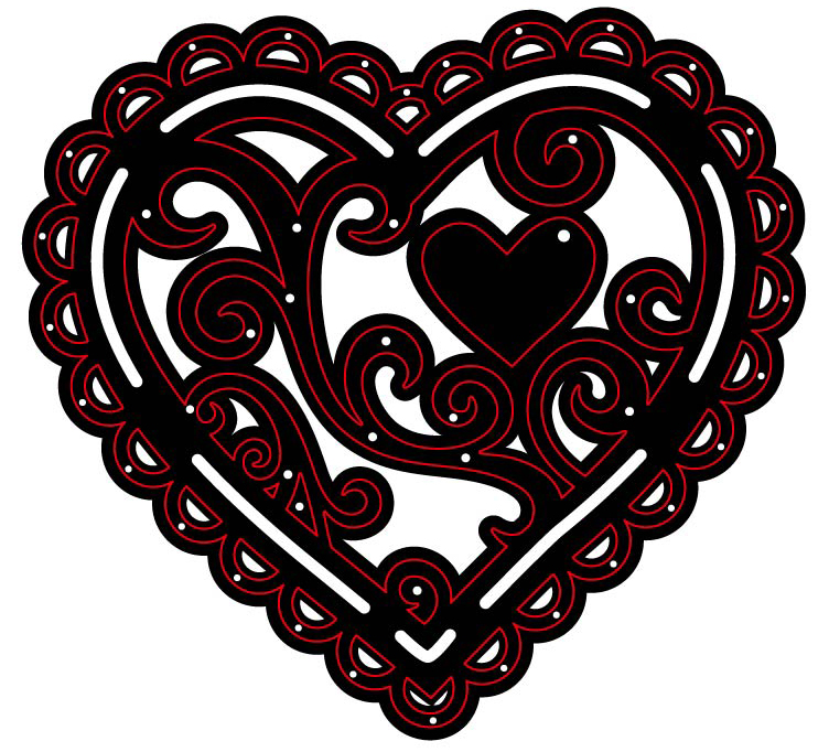 Crafts Too Cutting and Embossing Stencils - Hearts Delight