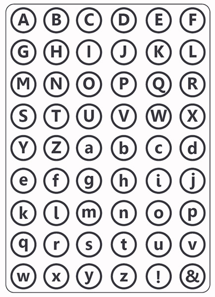 Crafts Too Embossing Folder - Small Alphabet x12