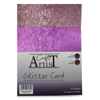 Craft Artist A4 Glitter Card - Pinks Waterfall Craft Artist A4 Glitter Card - Pinks Waterfall