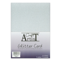 Craft Artist A4 Glitter Card - Silver Craft Artist A4 Glitter Card - Silver